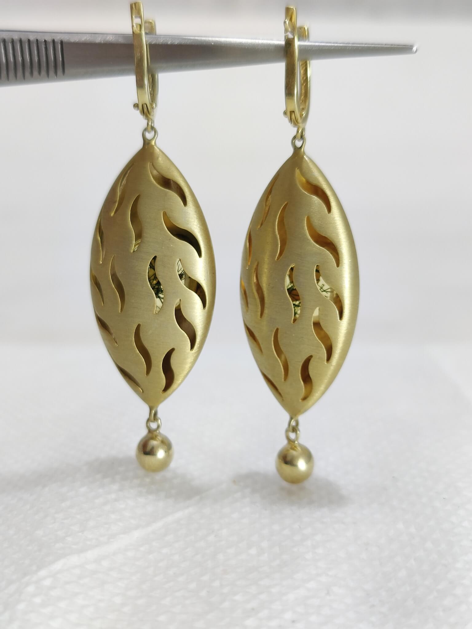 925 Silver Yellow Flower Marquise Shape Drop Dangle Earrings