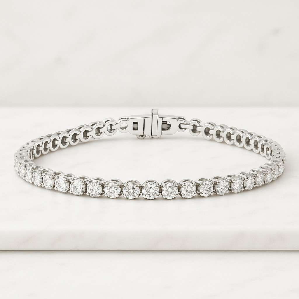 925 Sterling Silver Bezel Set Tennis Bracelet For Women