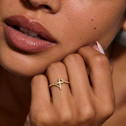 Elegant Cross Ring, 14K Solid Gold Cross Ring, 925 Sterling Silver Cross Ring, Christmas Gift, Valentine's Day Gift, Mother's Day Gift
