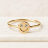 14k Gold Smiley Face Ring For Her