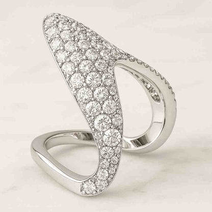 925 Sterling Silver Double V Ring