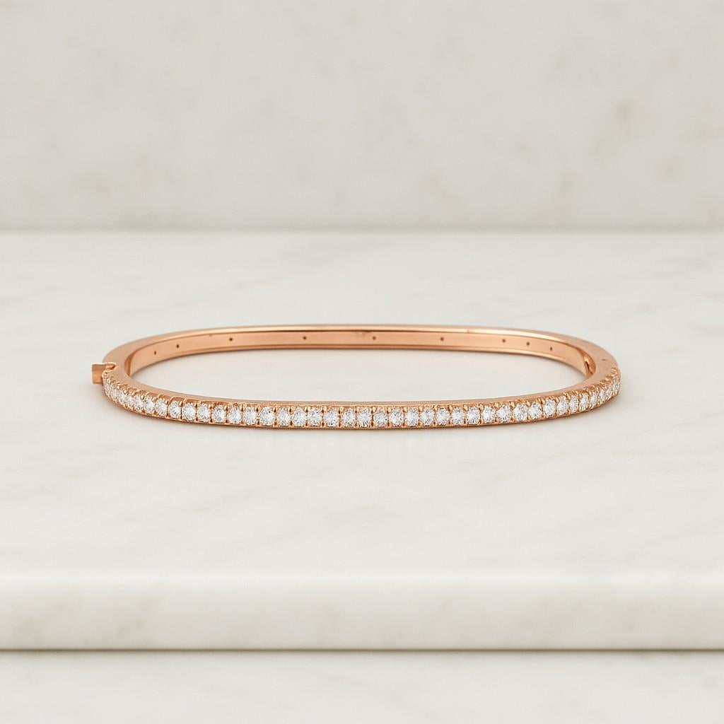 925 Sterling Silver Half Eternity Bangle 1.30 MM Round Cut Moissanite Diamond Engagement Bangle