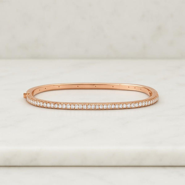 925 Sterling Silver Half Eternity Bangle 1.30 MM Round Cut Moissanite Diamond Engagement Bangle