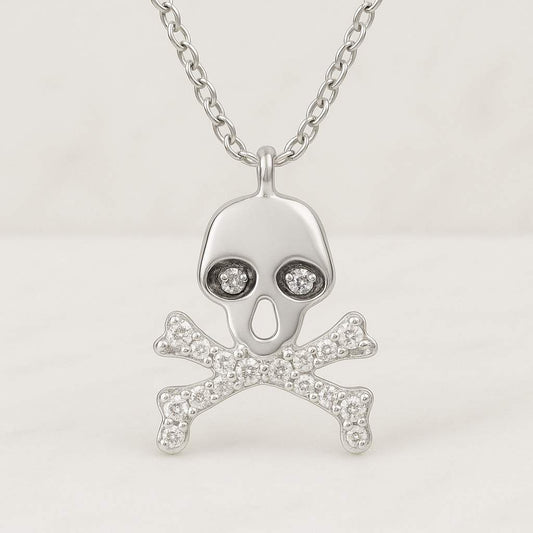 925 Sterling Silver Minimalist Skull Necklace Gothic Skull Necklace Pendant Punk Skull Necklace Pendant Gothic Necklace Skeleton Pendant