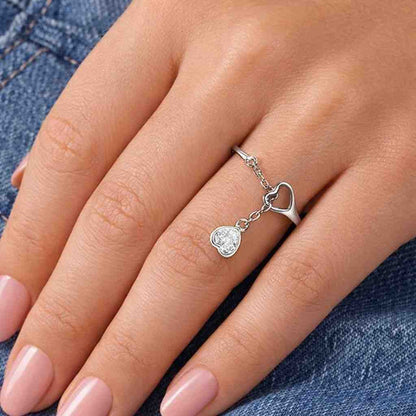 925 silver ring sterling silver ring platinum ring silver heart ring silver charm ring silver chain ring silver jewelry ring platinum heart ring platinum jewelry ring