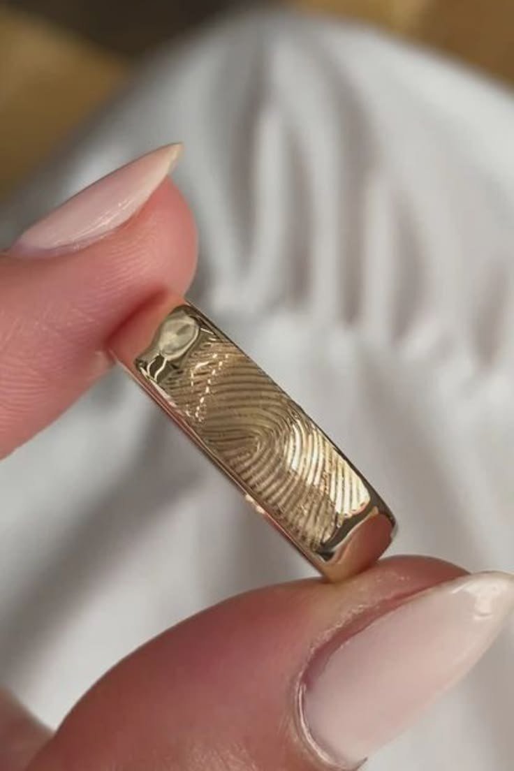actual fingerprint ring, 14k gold fingerprint jewelry, gold signet ring, personalized gift, memorial jewelry gift, sentimental gifts
