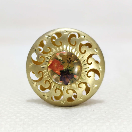 Adjustable Forget Me Not Real Flower Ring, Handmade Pressed Flower Ring