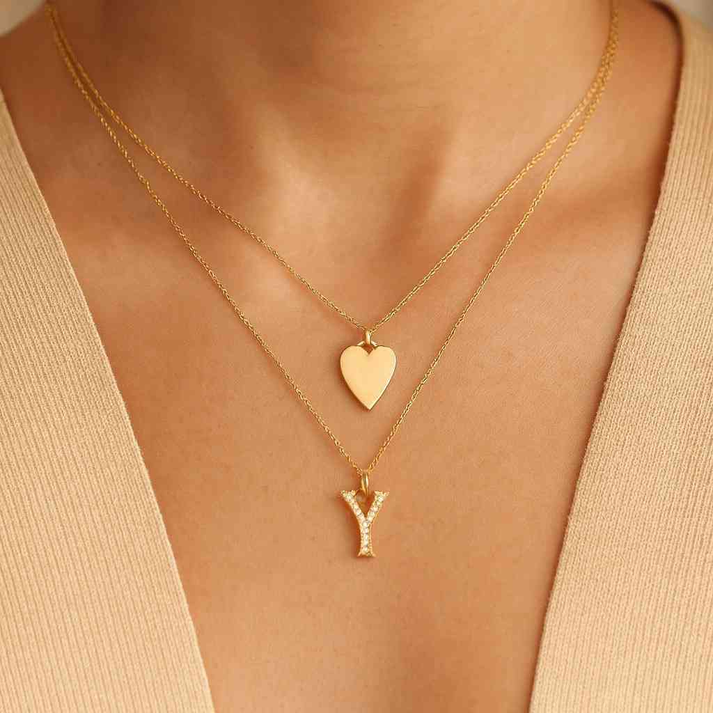 Alphabet, Initial Letter Brass pendant Real 14K Gold Plated