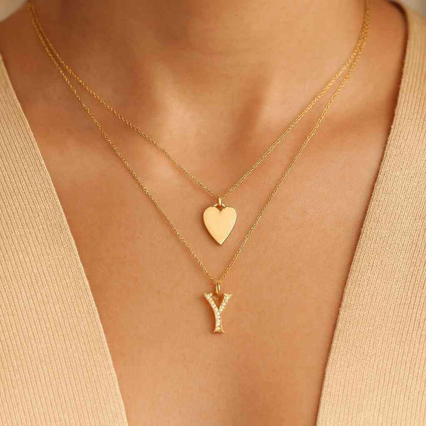 Alphabet, Initial Letter Brass pendant Real 14K Gold Plated