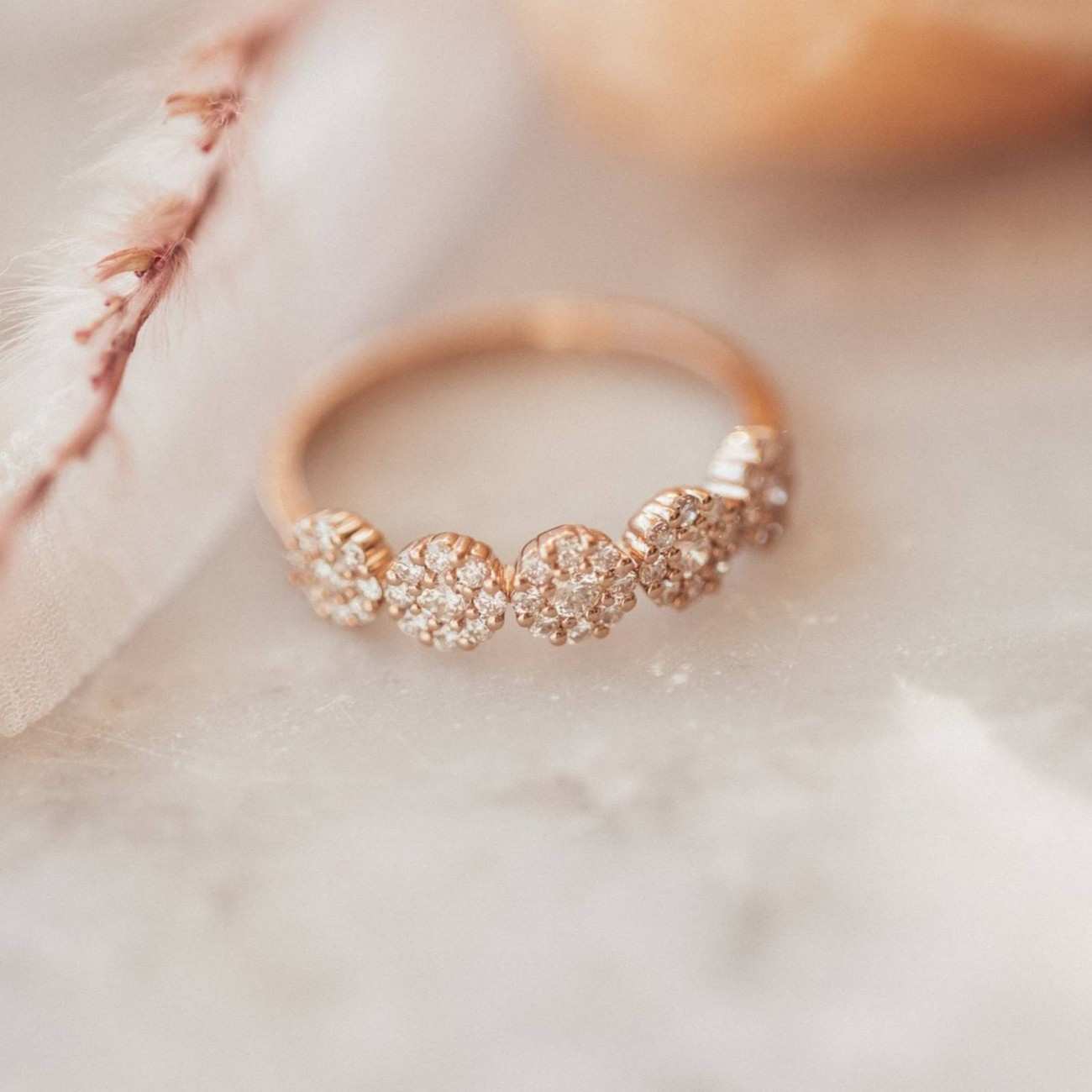 Alternating Marquise and Round Cut Lab Grown Diamond Band