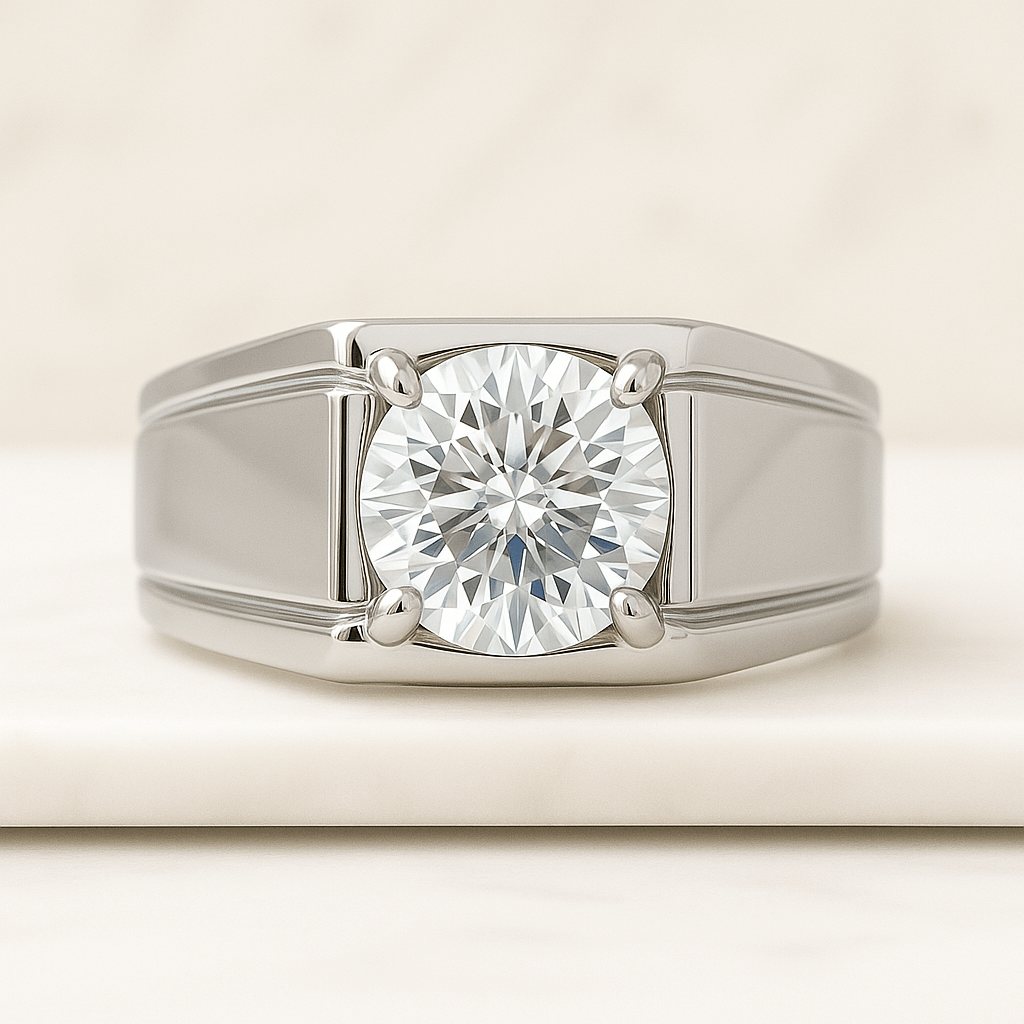 Lab Grown Diamond Wedding Band 14K Gold Marquise Stacking Ring