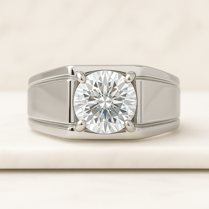 Lab Grown Diamond Wedding Band 14K Gold Marquise Stacking Ring