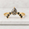 Black Pear Lab Grown Diamond Curved Wedding Band For Women