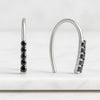 Black Round Lab Grown Diamond Threader Earrings For Girls