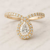 1.00 CT Pear Cut Lab Created Halo Engagement Ring