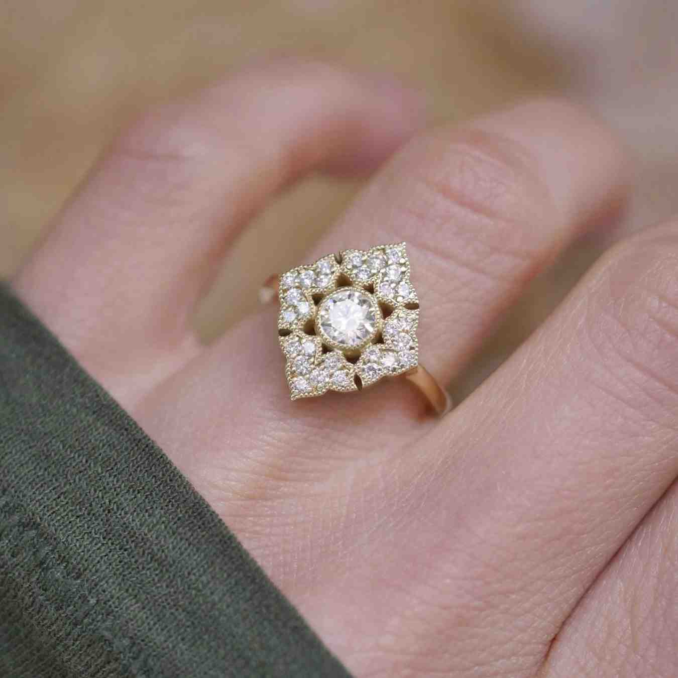 Anniversary Gift For Her Round Diamond Ring 