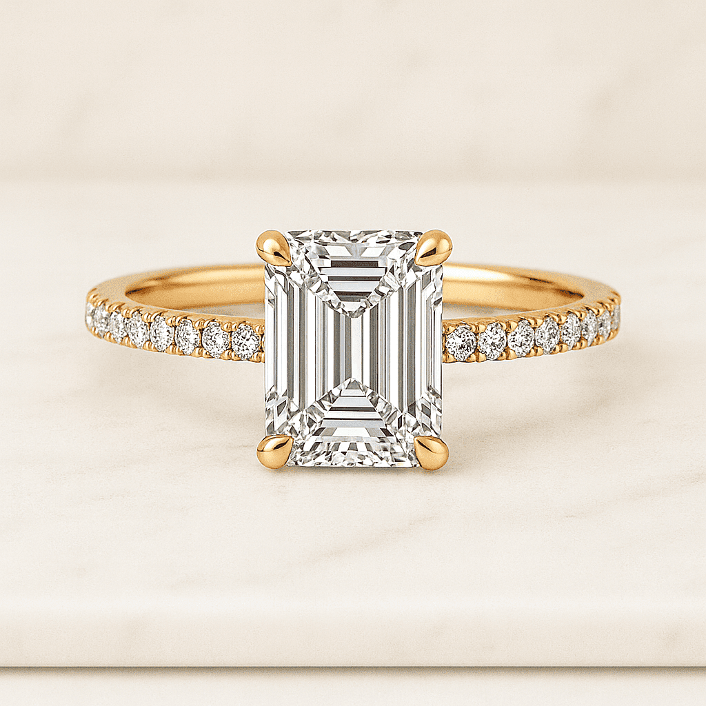 Anniversary Gift Half Pave  Halo Promise Ring for Women