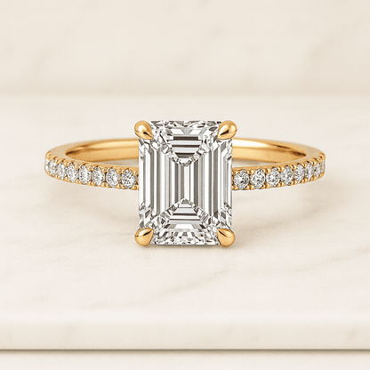 Anniversary Gift Half Pave  Halo Promise Ring for Women