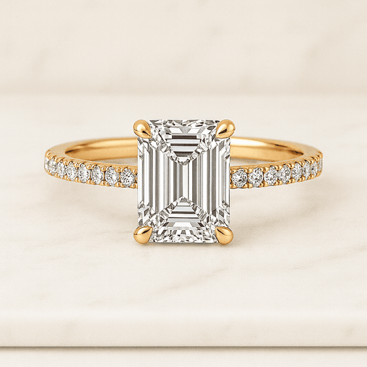 Anniversary Gift Half Pave  Halo Promise Ring for Women