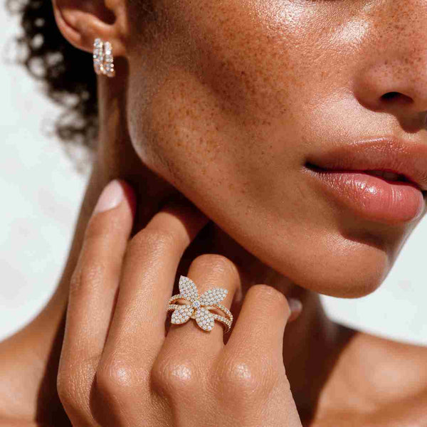 Anniversary Gift Ring 100% Original Lab Grown Diamond Ring for Her, Butterfly Round and Marquise Diamond Engagement Ring, Minimalist Jewelry