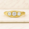 Bezel Set Old European Cut Three Stone Lab Diamond Wedding Band