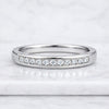 Channel Set Diamond Wedding Band Half Eternity Stackable Ring