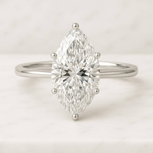 Anniversary Ring Gift Simple Marquise Diamond Ring for Proposal