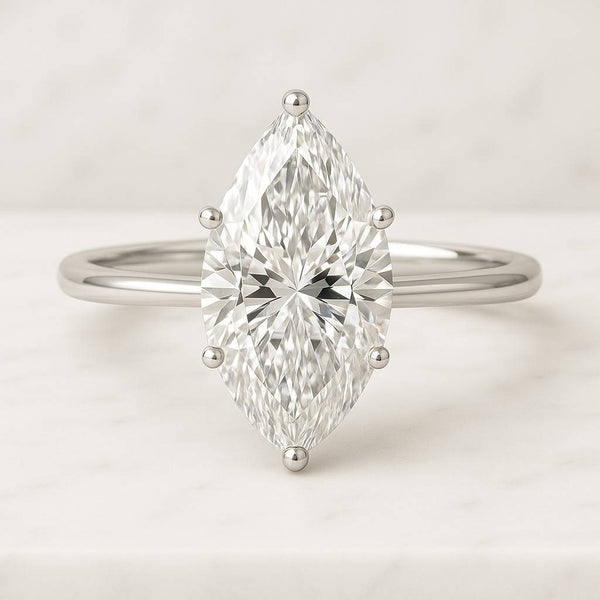 Anniversary Ring Gift Simple Marquise Diamond Ring for Proposal