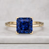 Princess Cut Blue Sapphire Solitaire Ring in 14K Gold