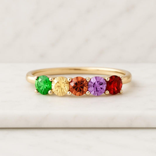 Antique Rainbow Sapphire Diamond Wedding Band Woman Multi Gemstone Matching Wedding Band