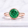 Antique 3 CT Portuguese Cut Green Moissanite Engagement Ring