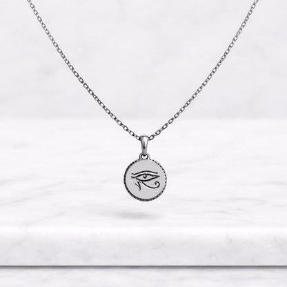 14K Solid Gold Eye of Horus Necklace – Egyptian Protection Amulet | Ancient Symbol Pendant | Spiritual Gift for Him or Her | Unisex Jewelry
