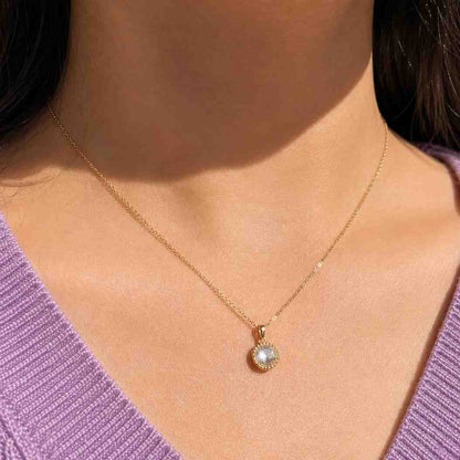 Antique Rose Cut Pendant, 1.07 CT Round Rose Cut Colorless Moissanite Pendant, Pendant for Women, Bezel Set Pendant, Handmade Gift for Her
