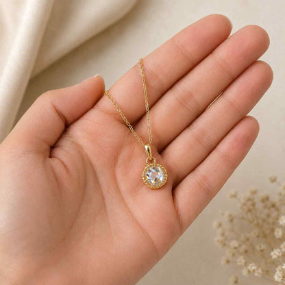 Antique Rose Cut Pendant 2.00 CT Round Rose Cut Colorless Moissanite Pendant Pendant For Women Bezel Set Milgrain Pendant Gift for Her LL159
