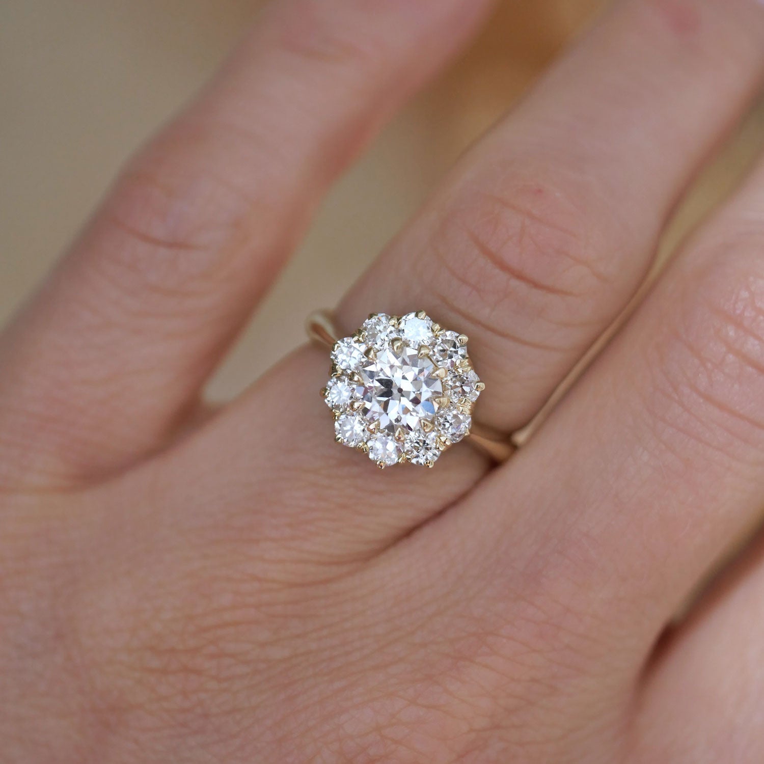 Antique diamond daisy ring