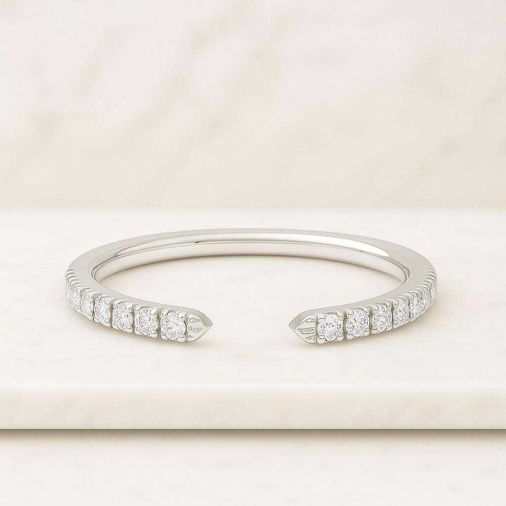 Open Gap Round Diamond Ring For Her