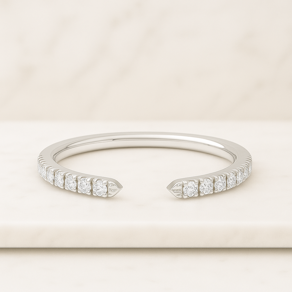 Open Gap Round Diamond Ring For Her