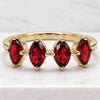 Marquise Cut Garnet Gemstone Wedding Band in 18K Rose Gold