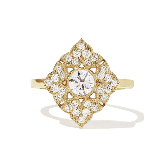 Art Deco RIng, 1 Ct Round Cut Diamond Ring, White Gold Vintage Wedding Anniversary Ring for Women's & Girl's