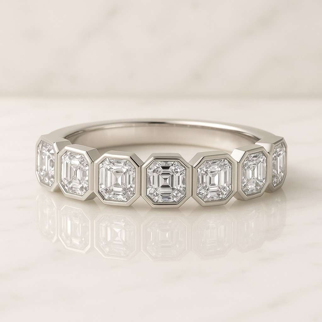 asscher cut diamond ring, solitaire engagement ring