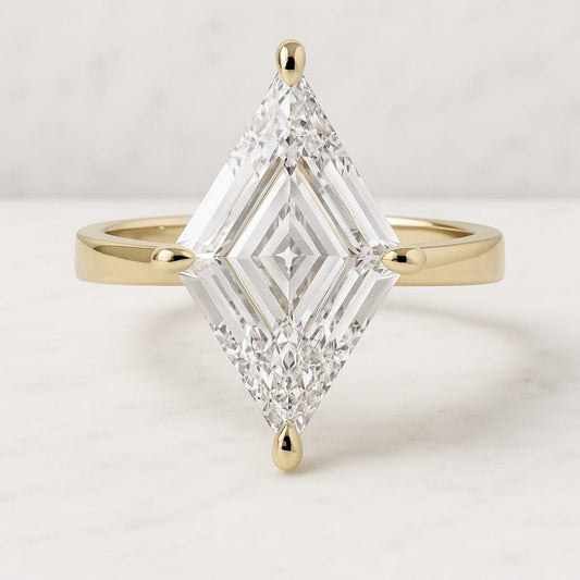 Asscher Cut Lab Grown Diamond Halo Engagement Ring CVD Diamond Solitaire Ring Diamond Ring Double Prong Set Diamond Ring