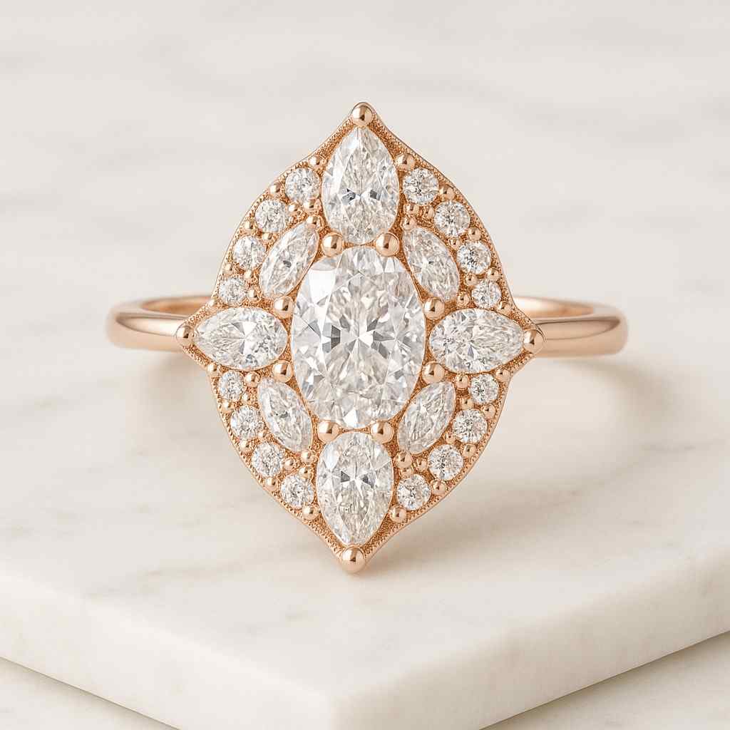 Asscher Cut Lab Grown Diamond Signet Ring 18K Gold Wedding Band, IGI Certified