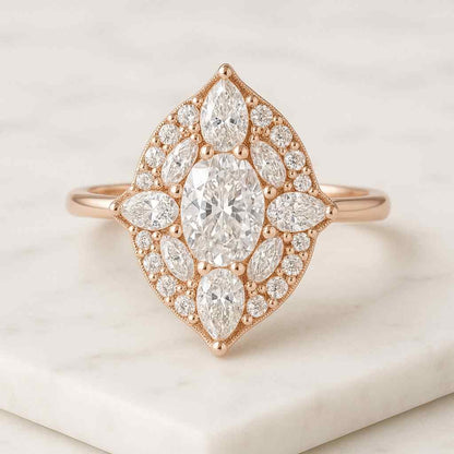 Asscher Cut Lab Grown Diamond Signet Ring 18K Gold Wedding Band, IGI Certified