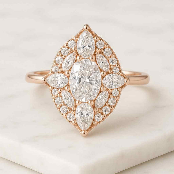 Asscher Cut Lab Grown Diamond Signet Ring 18K Gold Wedding Band, IGI Certified