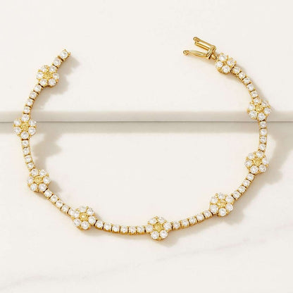 Attractive Floral Cluster Set Eternity Bracelet Party Wear Bracelet