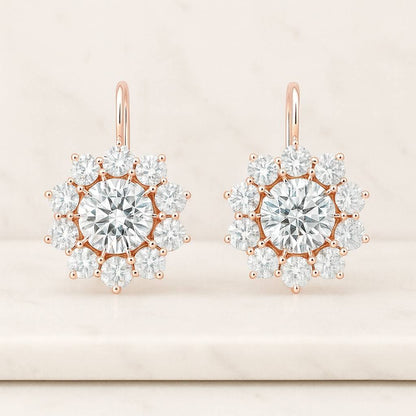 Baby Move Diamond Earrings Movable 4 MM Round Cut Lab Grown Diamond Wedding Earrings