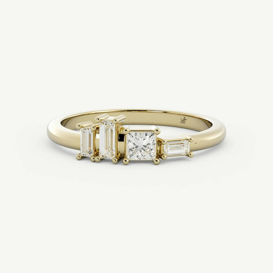 Baguette And Princess Lab Diamond Ring