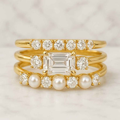 Baguette Cut Lab Grown Diamond Eternity Band Channel Setting CVD Diamond Band 14K Solid Gold Band Conflict Free Diamond Anniversary Band