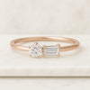 Baguette And Round Lab Grown Diamond Engagement Band For Her
