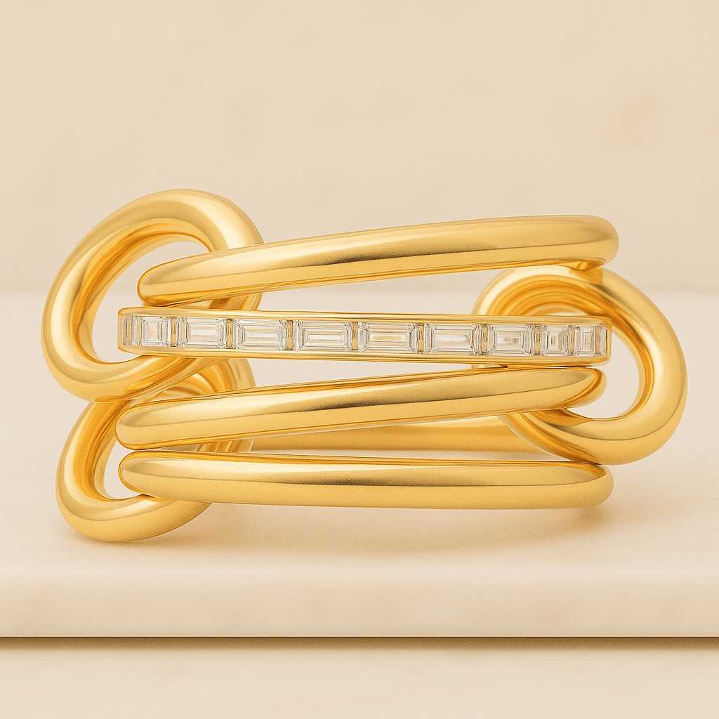 Baguette Diamond Connector Ring